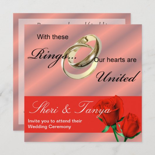 Uitnodiging tot lesbische bruiloft (Voorkant / Achterkant)