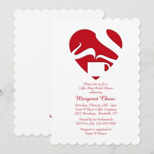 Uitnodiging tot liefde voor koffie (Voorkant / Achterkant)