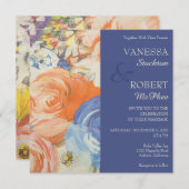 Uitnodiging tot liefdedig gekleurde Floral Wedding (Voorkant / Achterkant)