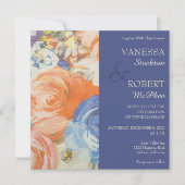 Uitnodiging tot liefdedig gekleurde Floral Wedding (Voorkant)