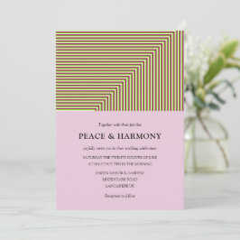 Uitnodiging tot Lila bruiloft voor frontale Stripe