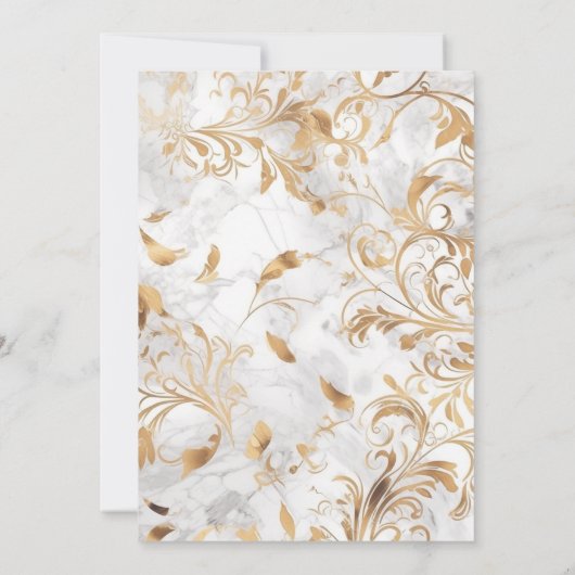 Uitnodiging tot luxe gouden en witte marmer (Achterkant)