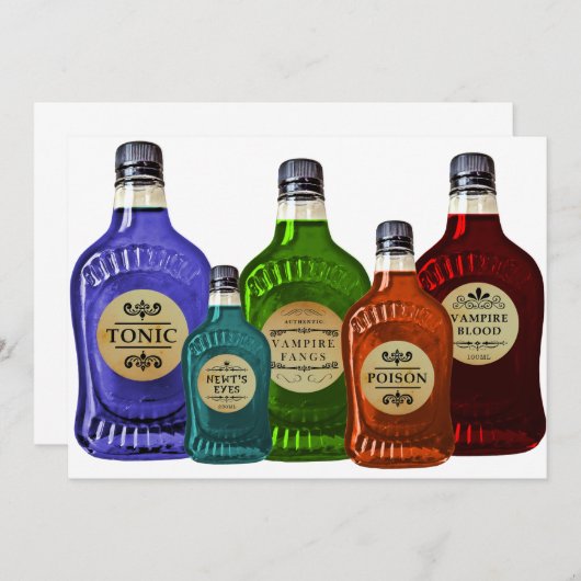 Uitnodiging tot magische injectie Tonic Vampire Bl (Voorkant / Achterkant)