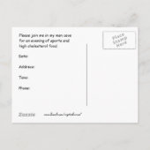 Uitnodiging tot man Cave Briefkaart (Achterkant)