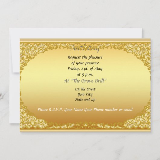 Uitnodiging tot Mannen Birthday Party (Achterkant)