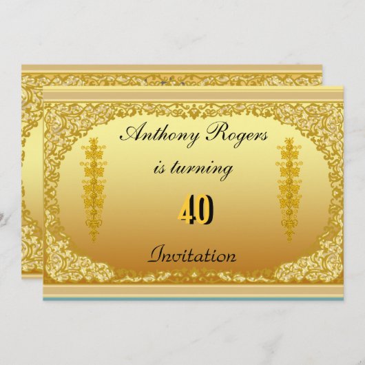 Uitnodiging tot Mannen Birthday Party (Voorkant / Achterkant)