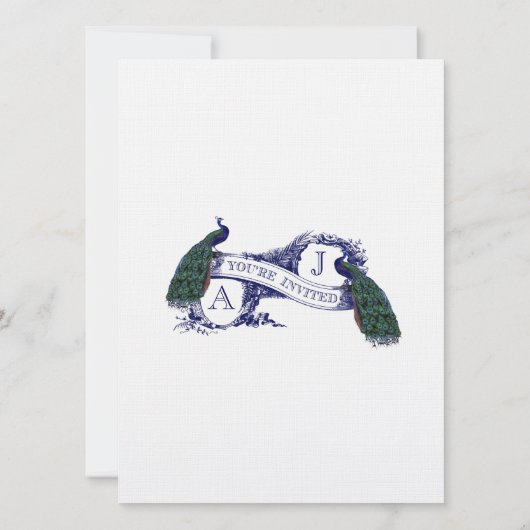 Uitnodiging tot marineblauw huwelijk (Achterkant)