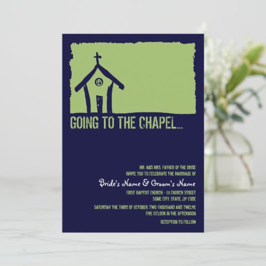 Uitnodiging tot marineslag en Limoen Chapel Weddin (Staand voorkant)