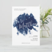 Uitnodiging tot marinesurk Blue Paint (Staand voorkant)