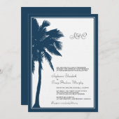 Uitnodiging tot marinesurk Blue Palm Tree (Voorkant / Achterkant)