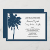 Uitnodiging tot marinesurk Blue Palm Tree (Voorkant / Achterkant)