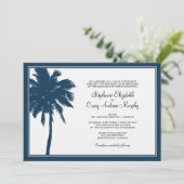 Uitnodiging tot marinesurk Blue Palm Tree (Staand voorkant)