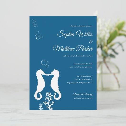 Uitnodiging tot marinesurpweddenschap (Staand voorkant)