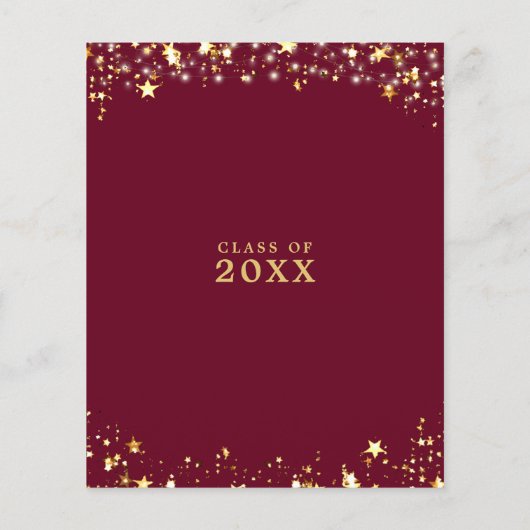 Uitnodiging tot maroon Gold Stars uit de begroting (Achterkant)