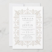 Uitnodiging tot Marrakesh Wedding | Linen Greige (Voorkant)