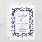 Uitnodiging tot Marrakesh Wedding | marine (Voorkant)