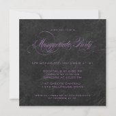 Uitnodiging tot Masquerade Party - Violet & zwart (Achterkant)