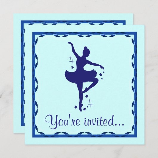 Uitnodiging tot mededinging: Ballerina in Blauw (Voorkant / Achterkant)