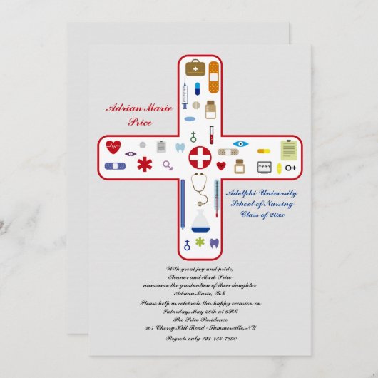 Uitnodiging tot medisch Afstuderen (Voorkant / Achterkant)