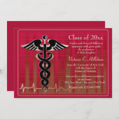 Uitnodiging tot medisch Afstuderen van Caduceus (Voorkant / Achterkant)