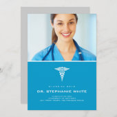 Uitnodiging tot medisch Afstuderen van Caduceus (Voorkant / Achterkant)