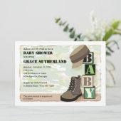 Uitnodiging tot militair Baby shower (Staand voorkant)