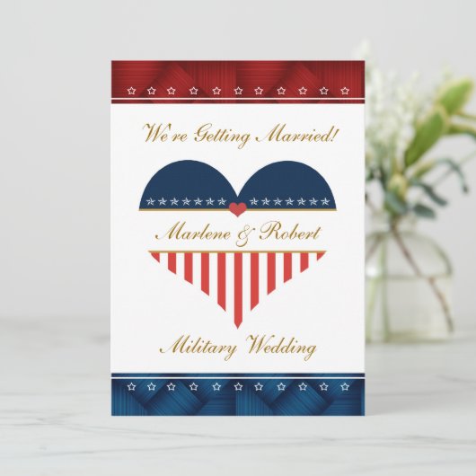 Uitnodiging tot militair harthuwelijk gepersonalis (Staand voorkant)