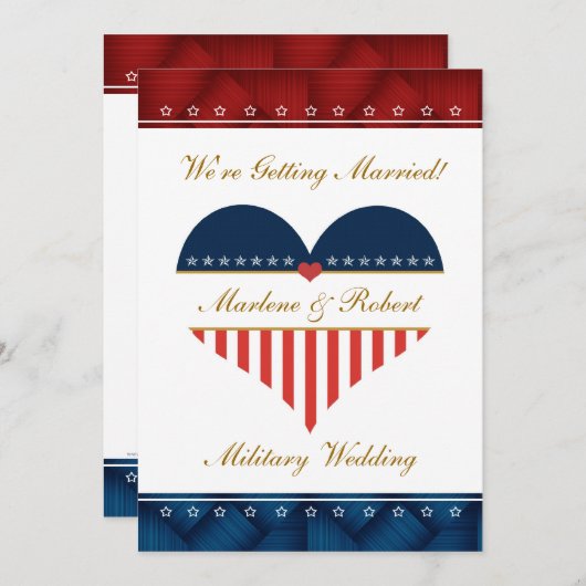 Uitnodiging tot militair harthuwelijk gepersonalis (Voorkant / Achterkant)