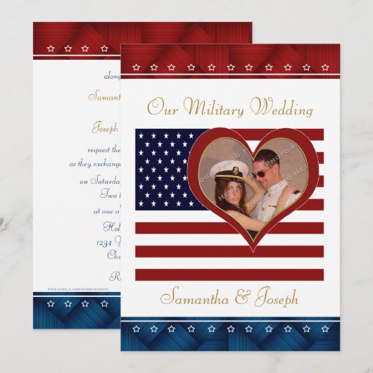 Uitnodiging tot militair huwelijk - Fotovliegerhar (Voorkant / Achterkant)
