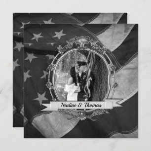 Uitnodiging tot militair huwelijk met foto's