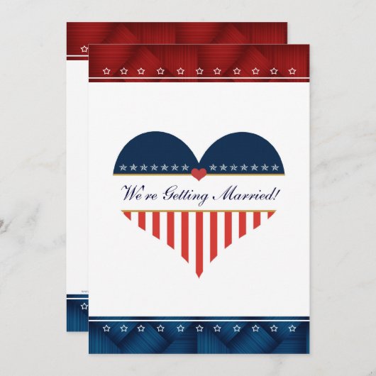 Uitnodiging tot militair huwelijk van het Amerikaa (Voorkant / Achterkant)