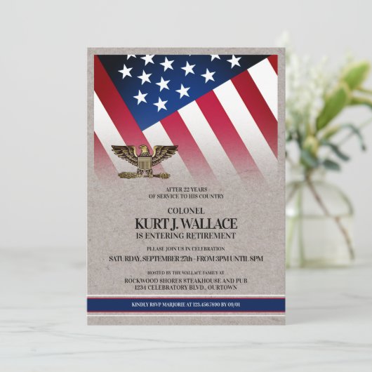 Uitnodiging tot militair oponthoud van de goudadel (Staand voorkant)