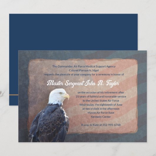 Uitnodiging tot militair pensioen Eagle (Voorkant / Achterkant)