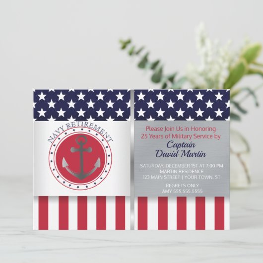 Uitnodiging tot militaire rustpartij voor zeemacht (Staand voorkant)