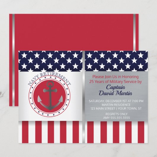 Uitnodiging tot militaire rustpartij voor zeemacht (Voorkant / Achterkant)