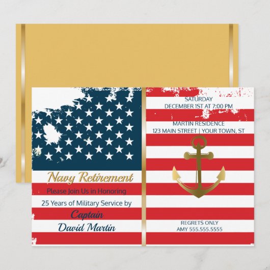Uitnodiging tot militaire rustpartij voor zeemacht (Voorkant / Achterkant)