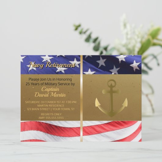 Uitnodiging tot militaire rustpartij voor zeemacht (Staand voorkant)