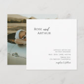 Uitnodiging tot miniatuur minimalistisch fotoplein (Voorkant / Achterkant)