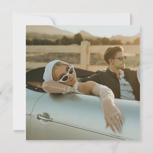 Uitnodiging tot miniatuur minimalistisch fotoplein (Achterkant)