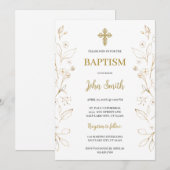 Uitnodiging tot minimalistische doop (Voorkant / Achterkant)