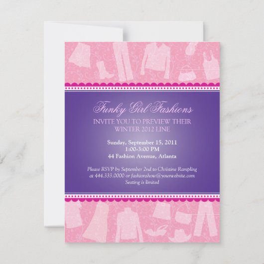 Uitnodiging tot Mode Show (Achterkant)