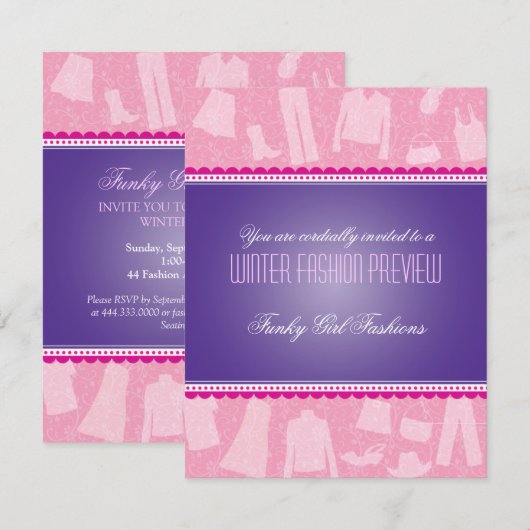 Uitnodiging tot Mode Show (Voorkant / Achterkant)