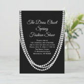 Uitnodiging tot Mode van Black and Pearls (Staand voorkant)