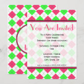 Uitnodiging tot Mode voor Bright Roze en Groene Ar (Voorkant / Achterkant)