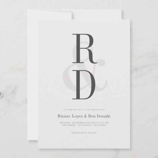 Uitnodiging tot moderne aankondiging van huwelijk (Voorkant)