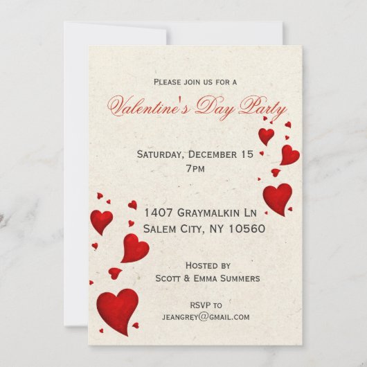 Uitnodiging tot moderne Valentijnsdag (Voorkant)