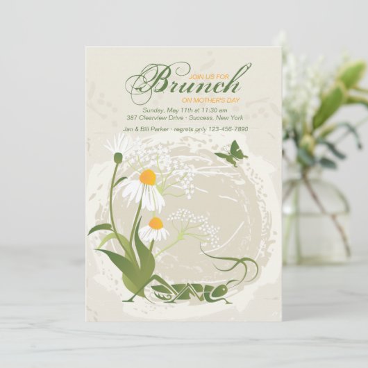 Uitnodiging tot Moederdag van Summer Flowers (Staand voorkant)
