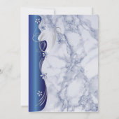 Uitnodiging tot mooie Deep Blue Marble Wedding (Achterkant)