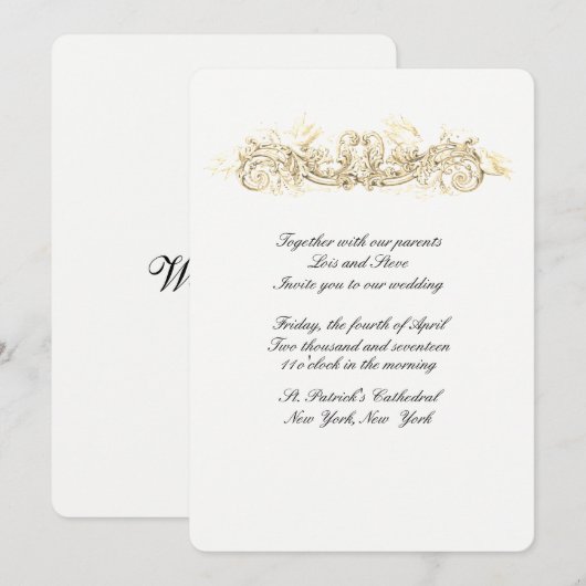 Uitnodiging tot mooie Doves Wedding (Voorkant / Achterkant)