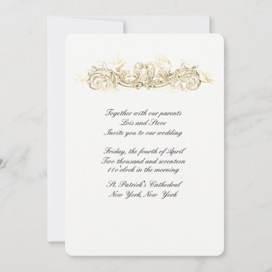 Uitnodiging tot mooie Doves Wedding (Voorkant)